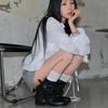 Women's European and American pants, spring and autumn belt buckle boots, locomotive boots, thick heel boots, short boots, new rivet knight looking