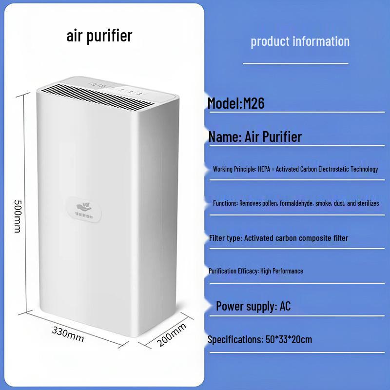Activated Carbon Air Purifier: Removes Formaldehyde, Smoke, and Odors for Home or Office HEPA+Activated Carbon Composite Filter x2
