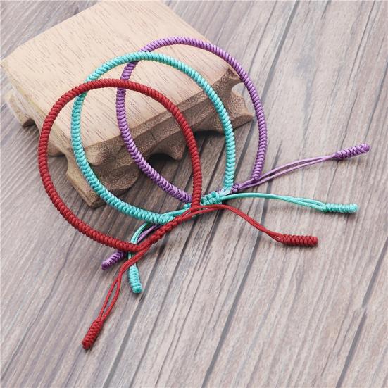 Unisex Bracelet Solid Color Handmade Rope Braided Lucky Bangle Jewelry for Party