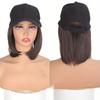 Cappellino Parasole Cappellino da Baseball con Estensione Capelli Parrucca Regolabile Nera Marrone per Donne