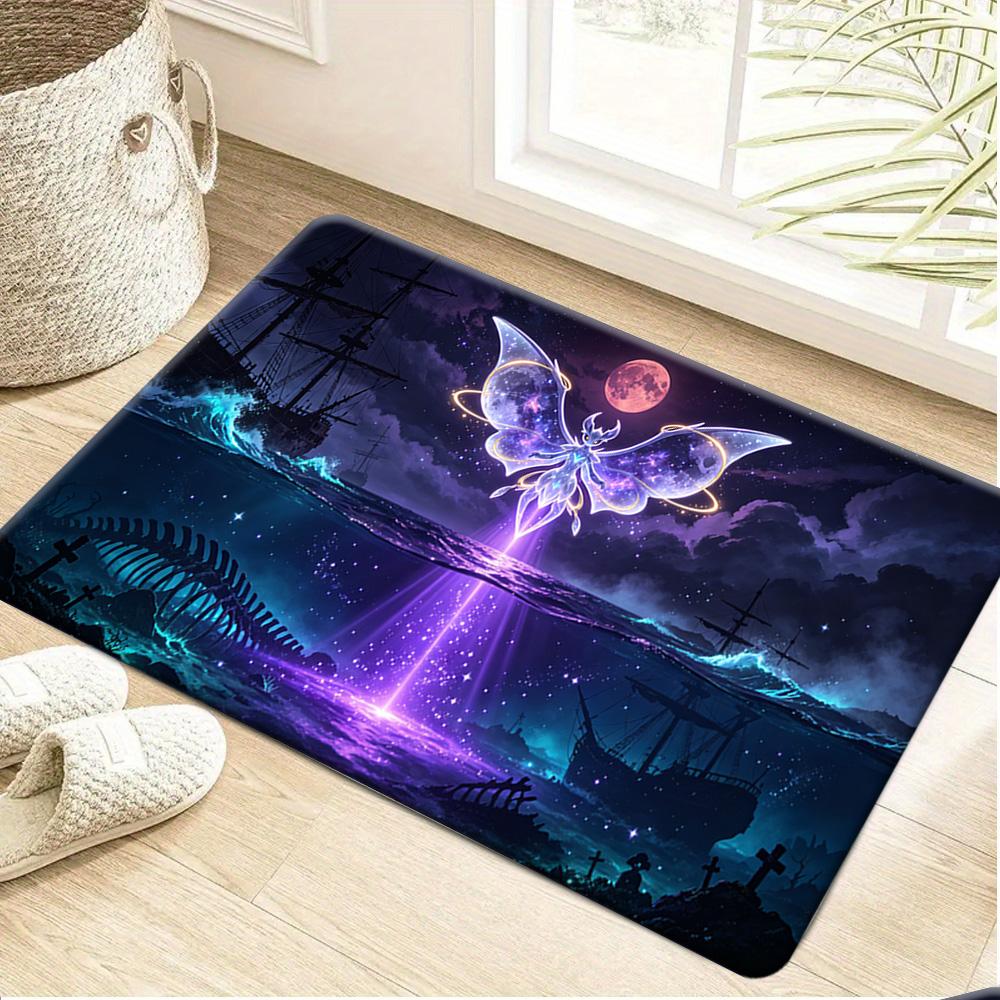 Pokemon Lucario Aura Print Non-slip Doormat Soft Floor Mat for Home Decor 40cm by 60cm