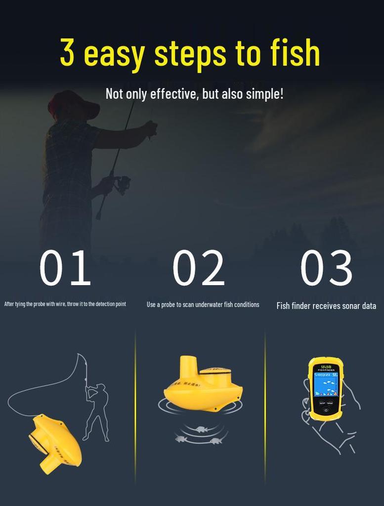 Leqi Wireless Sonar Color Fish Finder - Outdoor Fishing Device