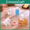 Delightful Resin Puppy Figure Small Desktop Decoration Keychain Diy Accessory