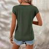 Solid Color Versatile Women's Short Sleeve Pullover Top 2026 Summer Casual Loose V-Neck T-Shirt