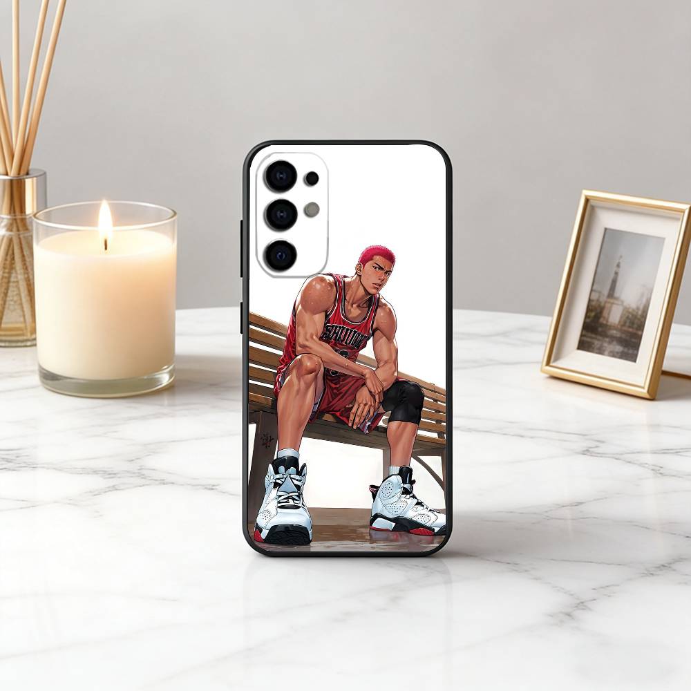 Cute Boys S-Slam-s D-Dunk Phone Case Black Silicone Soft For Samsung S25,S24,S21,S22,S23,S30,Ultra,S20,Plus,Fe,Lite