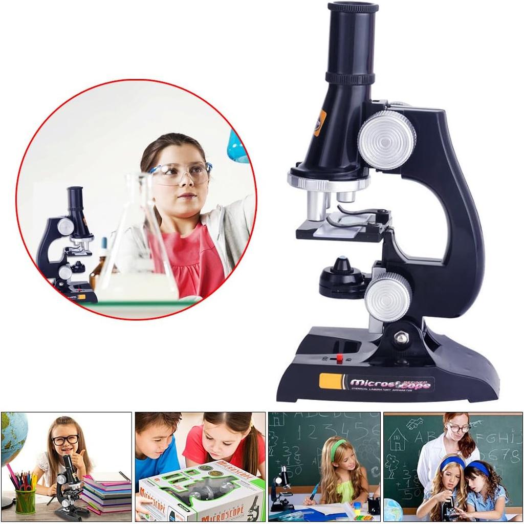 Kids Microscope, 450x, 200x, 100x Magnification Children Science Microscope Kit with LED Lights Includes Accessory Toy Set for Beginners Early