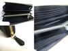 Authentische PRADA Schwarzes Nylon Leder Gold H/W Runder Reißverschluss Lange Geldbörse #a570 Generalüberholt