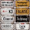 SQ-DGLZ Paris Bangde Road 15x30cm Plate Warning Tin Sign State Wall Decoration Metal Sign Home Decor Painting Plaques Art Poster