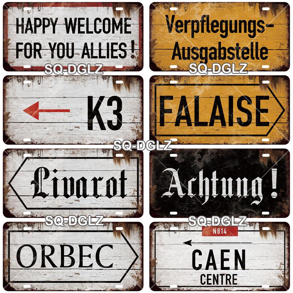 SQ-DGLZ Paris Bangde Road 15x30cm Plate Warning Tin Sign State Wall Decoration Metal Sign Home Decor Painting Plaques Art Poster