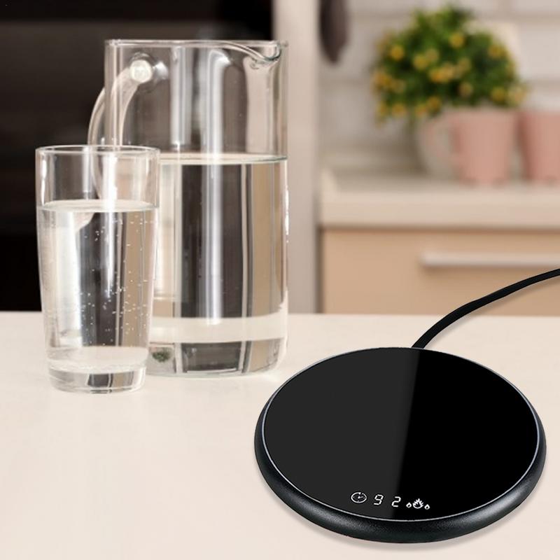 Thermostatic Heating Coaster 18W Electric Heated Drink Warmer Digital Touch Coffee Cup Heater With Timing Button