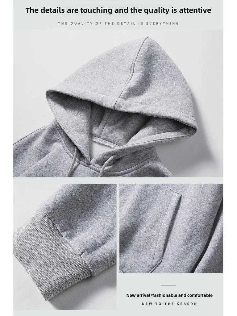 Unisex Oversized Solid Color Hooded Sweatshirt - Long Sleeve Pullover with Pocket