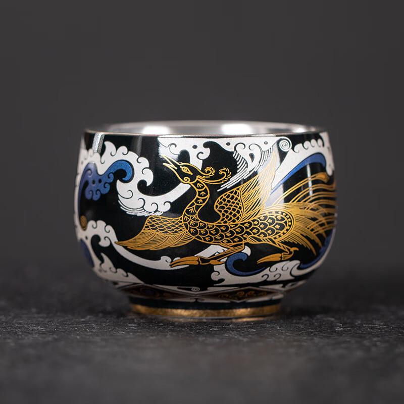 Подарочный набор мастерской керамической пиалы из позолоченного серебра