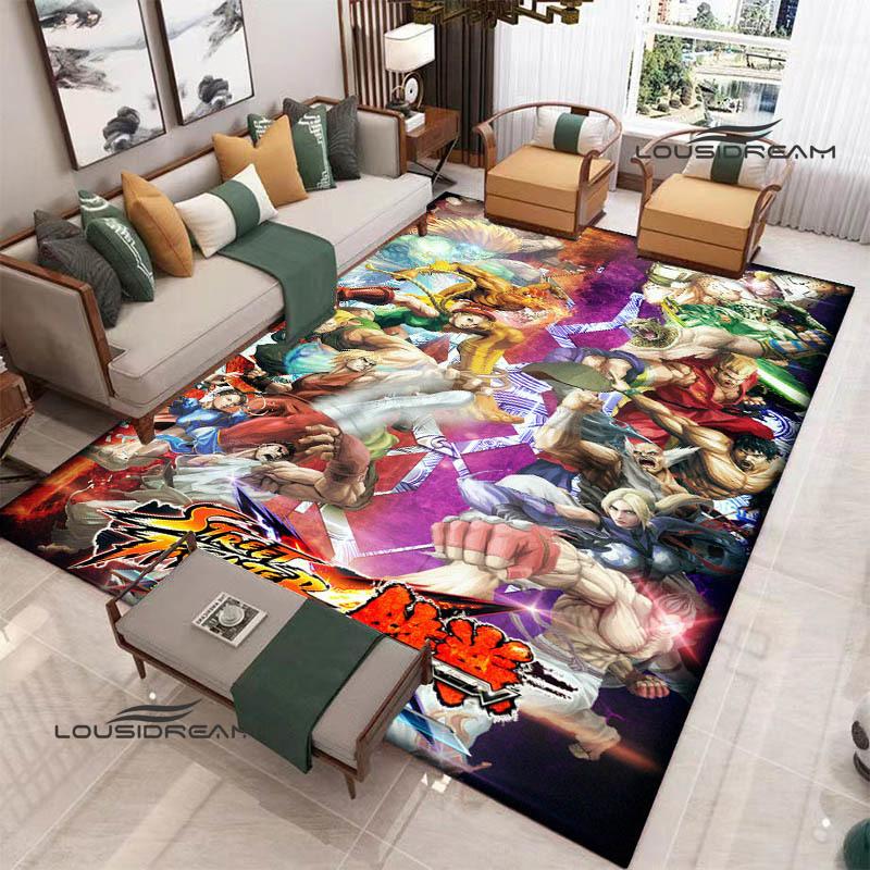 Klassisches Spiel Street Fighter Bedruckter Teppich Wohnzimmer Schlafzimmer Teppich Rutschfeste Fußmatte Foto-Requisiten Geburtstagsgeschenk