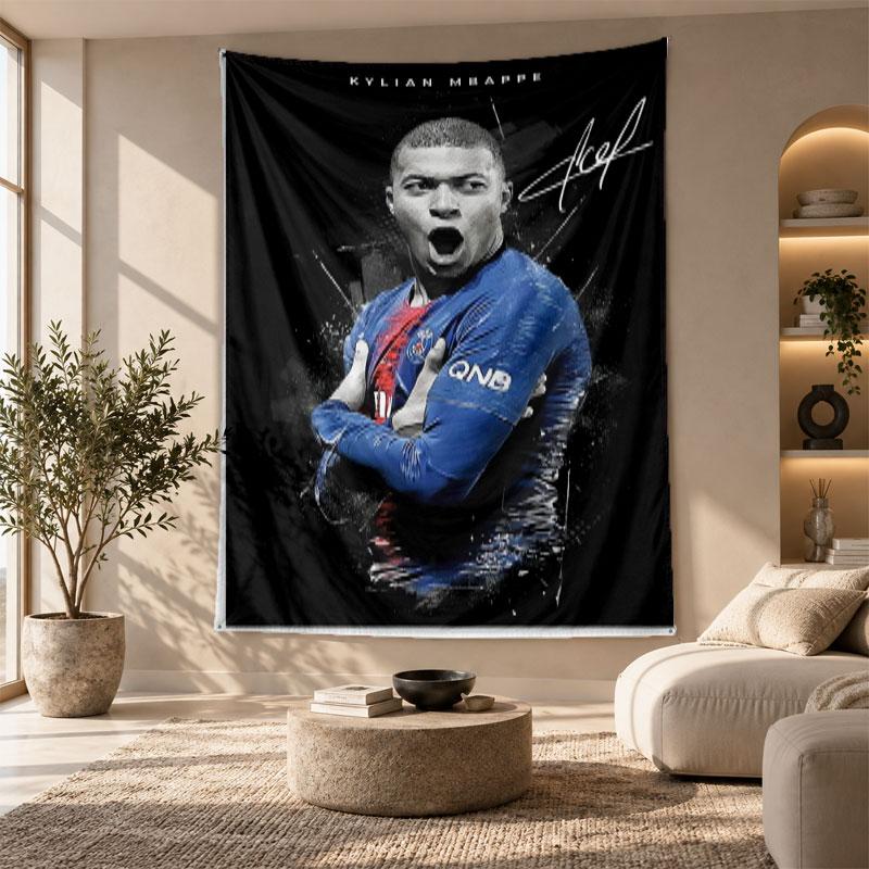 Decorative Tapestry,Cristiano Ronaldo Printed Wall Art, Lightweight Wall Hanging For Bedroom Background