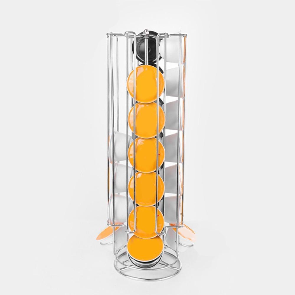 Tower Shape Coffee Pod Holder Tower Revolving Capsule Stand Kitchen Countertop