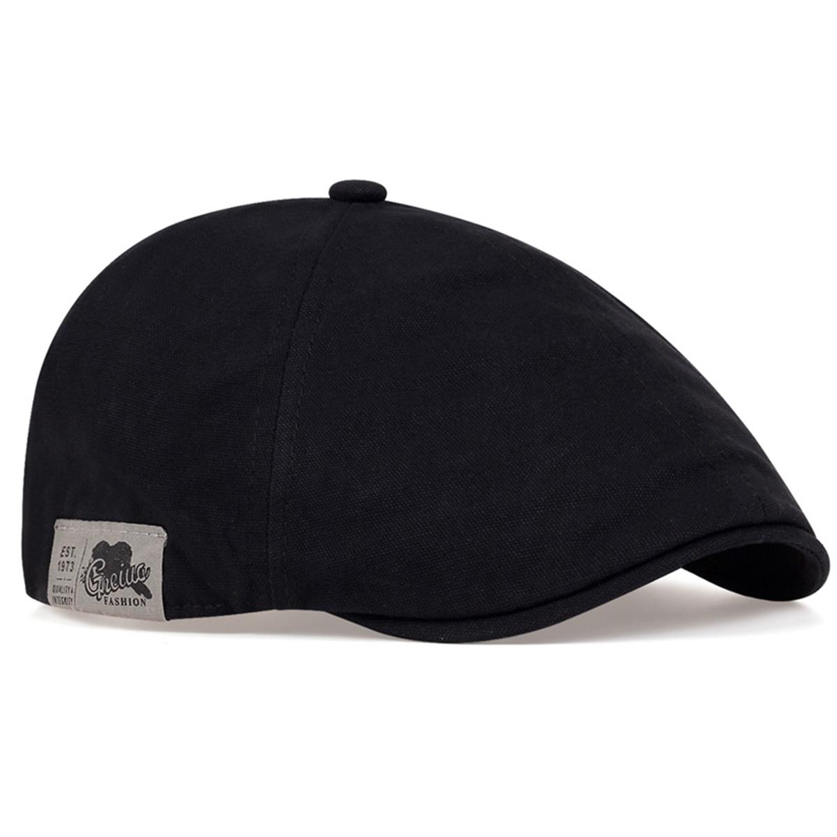 

Чоловіча сторона літера наклейка газетяр кепки британські художники капелюхи весна та осінь регульована плоска кепка хіп-хоп берети гострокій кепці чорний