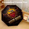 8 Rib Auto Folding Umbrella AS Roma Print Custom Name Text Portable Rain Gear