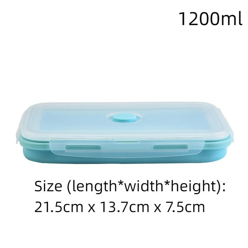 New Silicone Stackable Lunch Box Collapsible Food Storage Container Foldable Microwaveable Leftover Meal Box Kitchen Accessories
