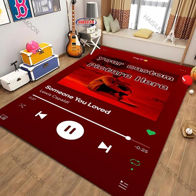 3D HD Personalisiertes Musik-Thema Benutzerdefinierter Bildteppich Musikliebhaber-Matte Geeignet für Musikklassenzimmer Wohnzimmer Kinderzimmer Teppich