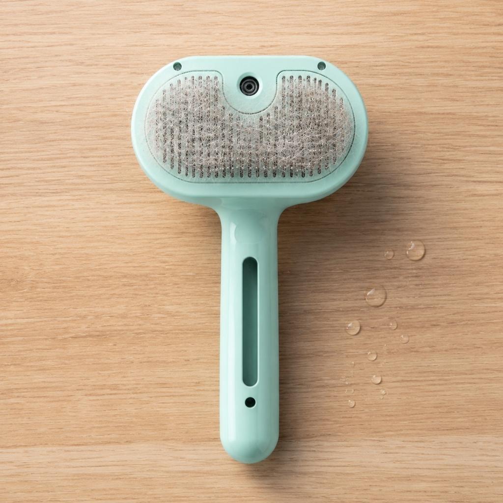 Pet Grooming Brush with Spray Function Self-Cleaning Deshedding Tool for Removing Loose Fur and Dirt from Pets Fur and Coat