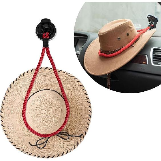 Ziciner Cowboy Hat Mounts For Your Vehicle, Hat Mounts With Suction Cup, Hat Holder Rack To Keeps Your Hat Securely On The Dash, Auto Universal