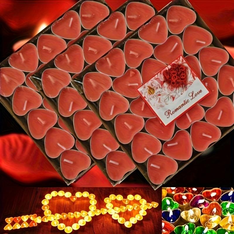100pcs Heart-shaped candles for weddings, proposals, table decorations, birthday gifts, romantic atmosphere creation, holiday decorations, home