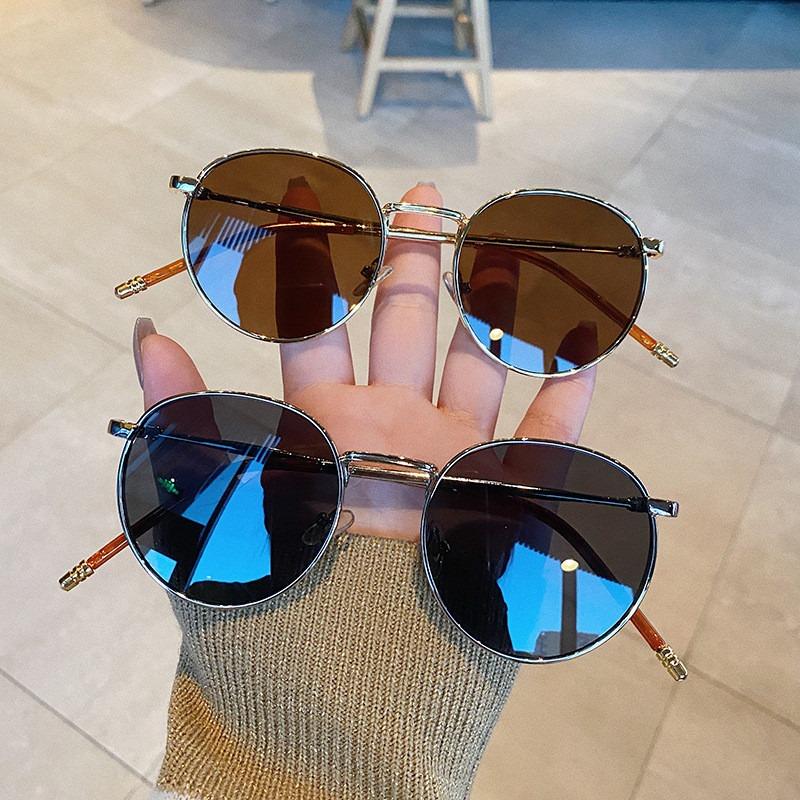 1/2pcs Vintage Metal Oval Sunglasses Women Retro Beach Eyewear Fashion Accessories