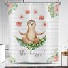 Funny Tree Otter Yoga Rose Flower Shower Curtain 180x 210cm Tropical Green Leaves Washable Waterproof Shower Curtain