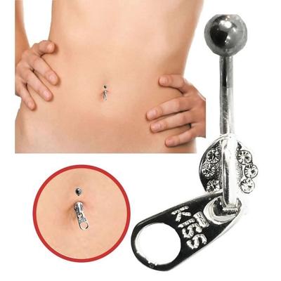 925 Sterling Silver KISS Navel Piercing Jewelery