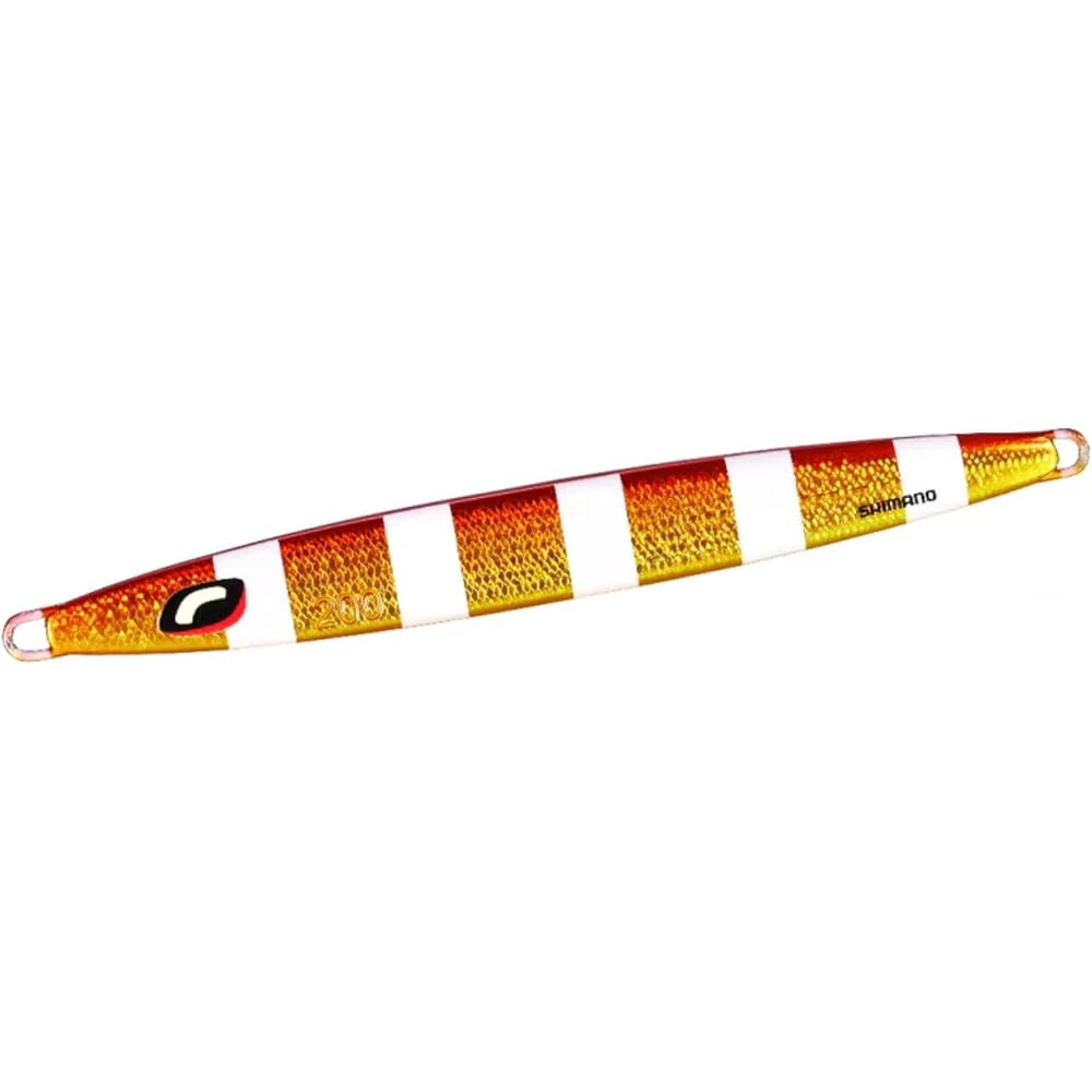 Shimano Ocea Long Weaver 200g Offshore Jig Red Gold Zebra Fishing Tackle