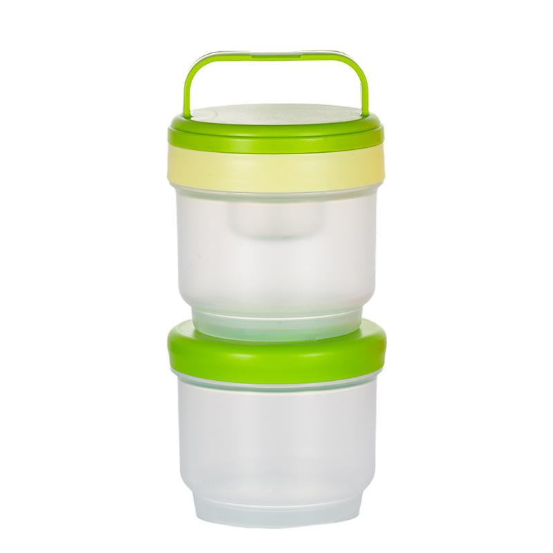 Double Layer Leak Salad Cup Oatmeal Container With Spoon & Sauce Box Portable Overnight Oats Jar