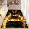 Golden Car with Fiery Dragon suitable as a non-slip mat for the living room or bedroom sofa