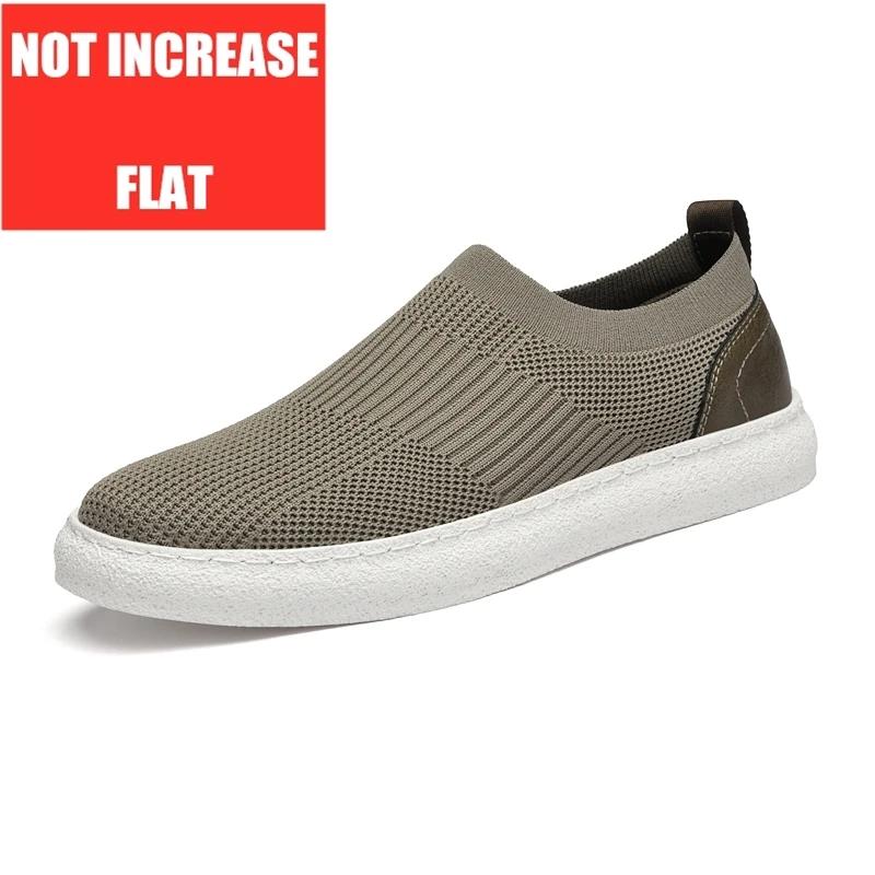 

Summer Casual Men Elevator Shoes Business Mesh Dress Shoes Breathable Men Lift Sneakers Soft Slip on 5cm/Flats Lightweight Man 37