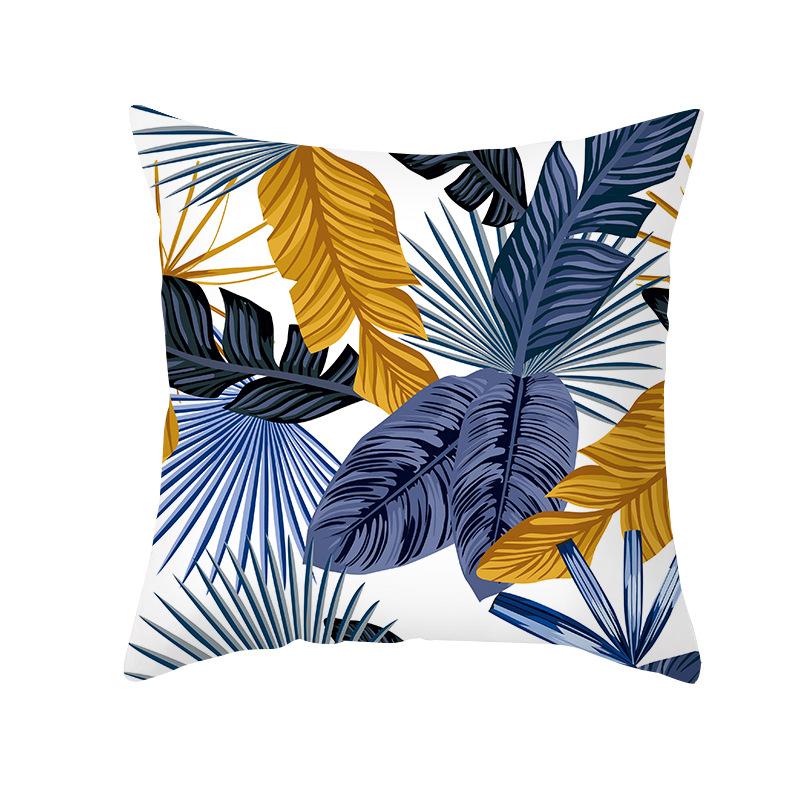 Peach Skin Printed Pillowcase Small Fresh Nordic Green Plant Sofa Cushion Cushion Cover Home Supplies