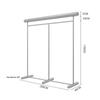 Floor-Standing Stainless Steel Display Rack for Men's, Women's, and Children's Clothing