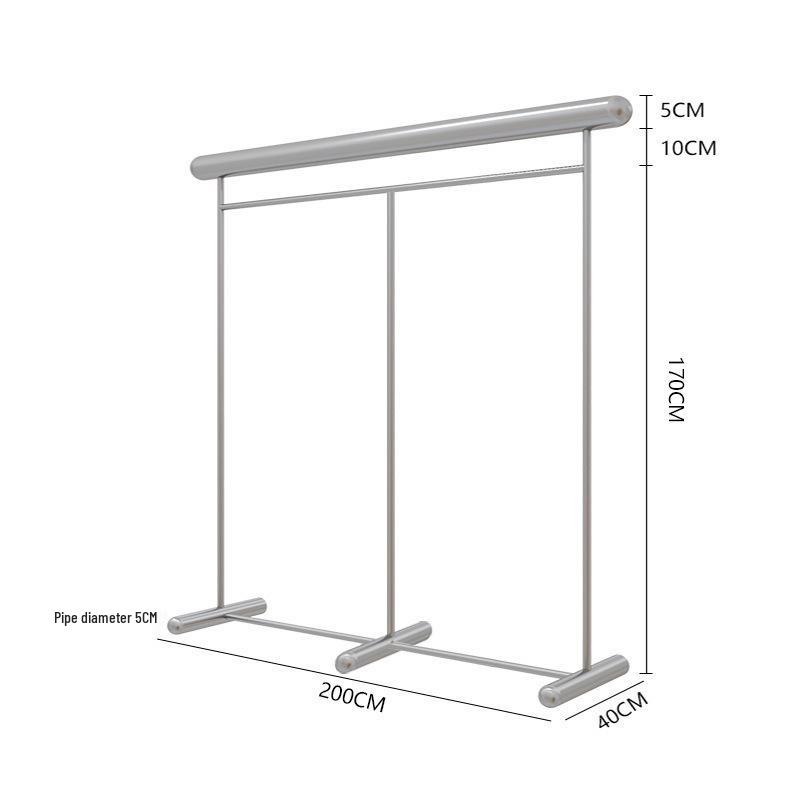 Floor-Standing Stainless Steel Display Rack for Men's, Women's, and Children's Clothing