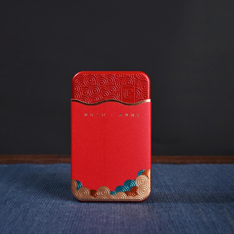 Rectangular Wavy Pattern Metal Storage Box Small Portable Organizer for Tea Bags Coffee Pods Home Office Use