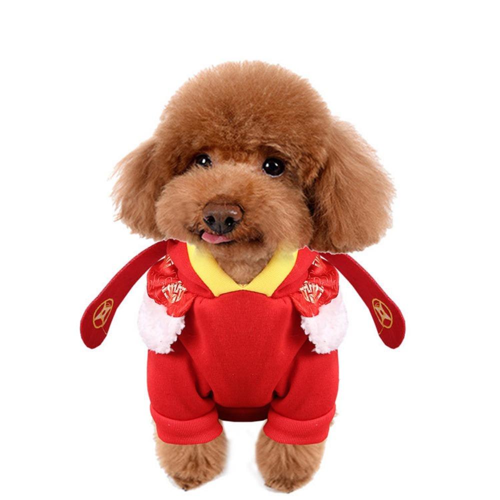 

Питомец Новый год Собачий плащ Осень и зима Теплый Тедди Бойцовая собака Одежда для кошек Кошачьи товары S