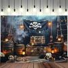 Pirate themed polyester photography background, perfect for teenage birthday parties, indoor/outdoor decoration