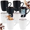 Ceramic Mugs White Black 400 Ml 8 Pcs.