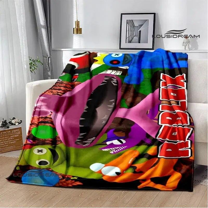 Game Rainbow Friends Cartoon Printed Blankets Warm Flange Blanket Picnic Blanket Blankets for Beds Bed Linings Birthday Gift