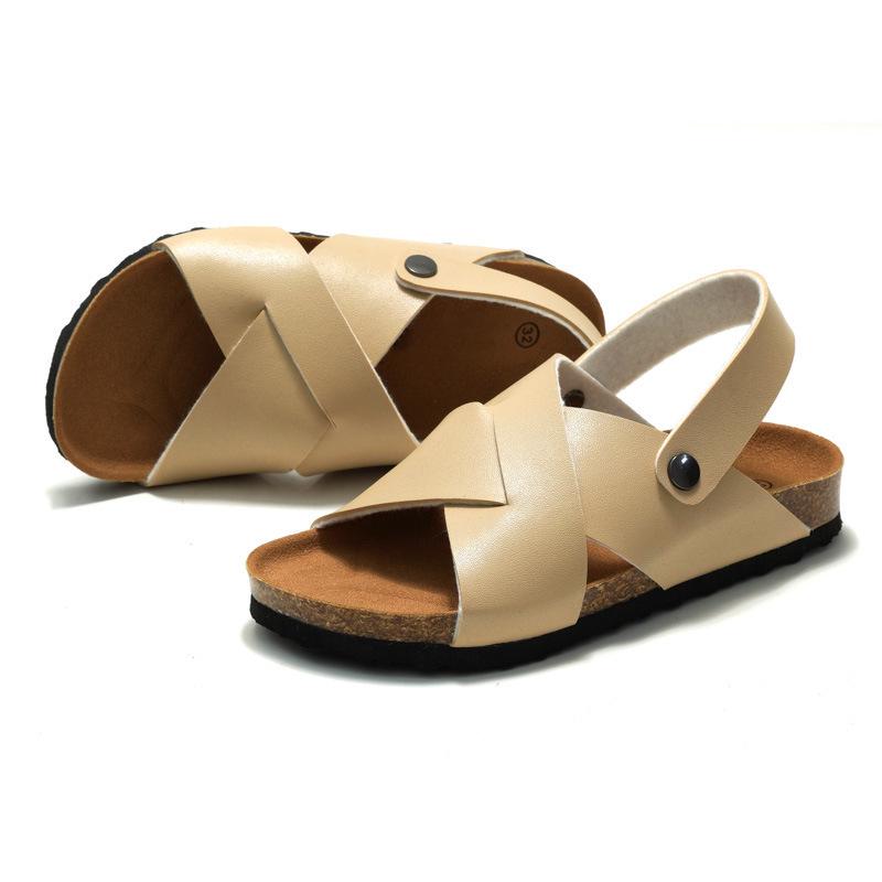 RUIZUSTOCK Retro Kids' Cork Sandals - Summer Outdoor Slippers for Boys & Girls, Medium & Large Sizes