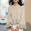 Damen S Samt Langarm Einfarbig Mit Kapuze Sweatshirt