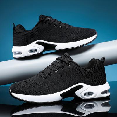 Zapatillas deportivas para hombre, nuevas zapatillas de moda, suela suave, zapatillas para correr holgadas para personas de mediana edad y mayores, zapatos casuales con amortiguación de aire y tejido Real Fly para hombre