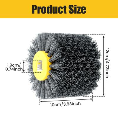 320/120/80 Grit Abrasive Nylon Drawing Wheel Drum Burnishing Polishing Brush 120X100mm for Wooden Furniture Floor Polishing
