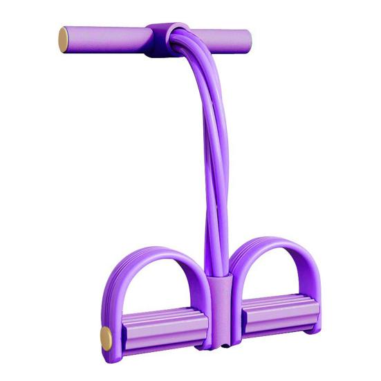 4-Tube Pedal Resistance Band with Handle Multifunction Tension Rope Yoga Sit-up Training Pedal Puller Body Stretching Trainer