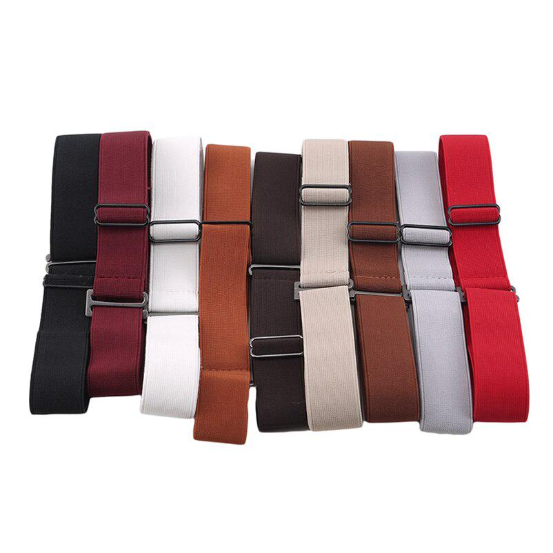 Jeans Pant Belt Adjustable Size Flat Buckle Elastic Waist Belt Women Belt No Show Stretch Belt Invisible Belt Slim Elastic Band