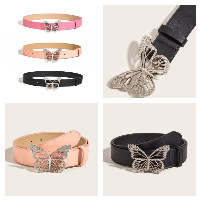 Simple And Stylish Metal Butterfly Rhinestone Belt For Women