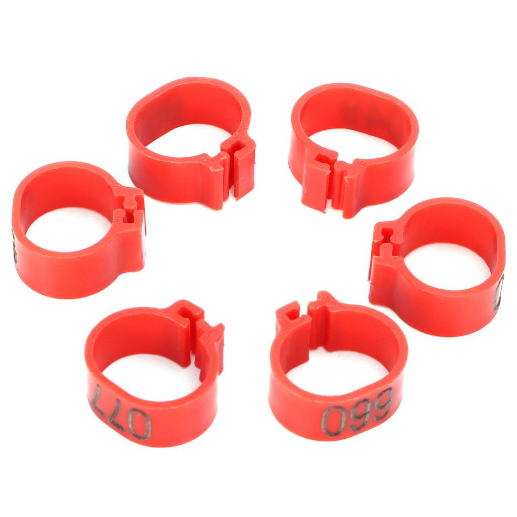 100Pcs Pigeons Identify Ring 001‑100 Numbered Poultry Leg Ring Bird Leg Bands Foot Ring
