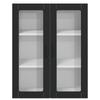 Glass Wall Cabinet LUCCA Black 80 X 31 X 100 Cm Particleboard